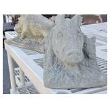 Heavy Concrete or Cement Hog Statues