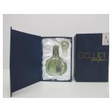 2 Mint in Box CELLINI Etched Crystal Perfume Bottles
