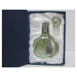 2 Mint in Box CELLINI Etched Crystal Perfume Bottles