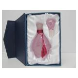 2 Mint in Box CELLINI Etched Crystal Perfume Bottles