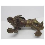 Very Cool Antique Heavy Brass or Bronze Chinese Foo Dog or Lion Sculpture