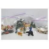 Large Group of Vintage Toy Soldiers Animals etc