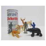 Large Group of Vintage Toy Soldiers Animals etc