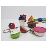 Lot of Vintage Miniature Kitchen Item Keychains