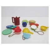 Lot of Vintage Miniature Kitchen Item Keychains