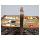 Very Nice Vintage Expandable Sewing Box w/Contents