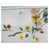 Mid Century Toleware Floral Metal 2-Tier Wall Shelf