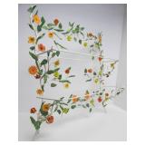 Mid Century Toleware Floral Metal 2-Tier Wall Shelf