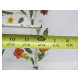 Mid Century Toleware Floral Metal 2-Tier Wall Shelf