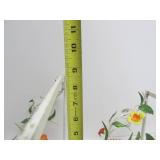 Mid Century Toleware Floral Metal 2-Tier Wall Shelf