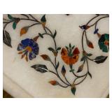 Large & Exceptional Italian Marble Chess Board w/ Genuine Gemstone Inlay