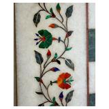 Large & Exceptional Italian Marble Chess Board w/ Genuine Gemstone Inlay