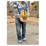 Wonderful Large Old Vintage Hand Hammered Brass Wall Candelabra