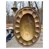 Wonderful Large Old Vintage Hand Hammered Brass Wall Candelabra