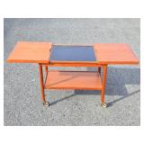 Outstanding Signed Mid Century Danish Modern Expandable Teak Bar Cart