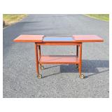 Outstanding Signed Mid Century Danish Modern Expandable Teak Bar Cart