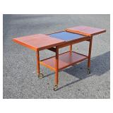 Outstanding Signed Mid Century Danish Modern Expandable Teak Bar Cart