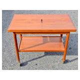 Outstanding Signed Mid Century Danish Modern Expandable Teak Bar Cart