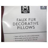 2 Faux fur decorative pillows...