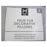 2 Faux fur decorative pillows...