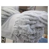 2 Faux fur decorative pillows...