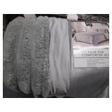 King size faux fur comforter set...
