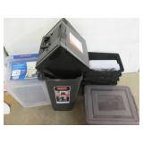 Assorted plastic storage bins, all ...
