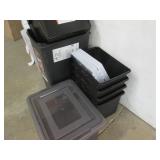 Assorted plastic storage bins, all ...