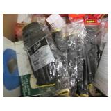 Box of protective gloves, ear muffs...