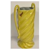 G6 - Red Wing Vintage Yellow Swirl Vase