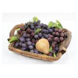 Grapes in Woven Basket- 1 in Diameter Per Berry, Mixed Purple Table Grapes 14" x 11.5"