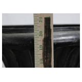 Pair of Black Resin Urn Planters with Fluted Sides and Square Pedestals 20.5" x 16"