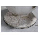 Pair of Greek-Key Urn Planters with Grapevine Relief Concrete 16" x 14"