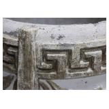 Pair of Greek-Key Urn Planters with Grapevine Relief Concrete 16" x 14"