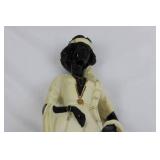 La Verona Collection Figurine - Black Woman in Cream Dress with Dog 15.5"tall