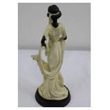 La Verona Collection Figurine - Black Woman in Cream Dress with Dog 15.5"tall