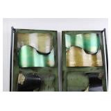 Pair of Verdigris Patina Metal Wall Panels with Curved Cutouts - Each 36" x 13"