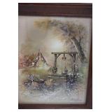 Andres Orpinas Country House and Wishing Well - Cottage & Bridge Scenes (Lot of 2) 12" x 10"