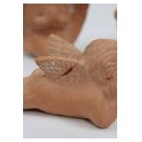 Terracotta Cherub Angel Figurine Set with Decorative Vase - 5-Piece Display 3"-5"Tall