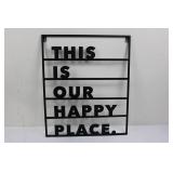 This Is Our Happy Place - Black Metal Wall Sign 23.5" x 19.5"