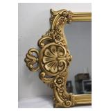 Ornate Gold Rococo Frame Wall Mirror with Floral Carvings 62" x 19"