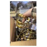 Circular Chafing Dish Set, Four Chafing Stands and Holders, Heat Source Holders Included, Assembly Required, All Parts Appear to be In the Box Silver Color With Gold Colored Accents