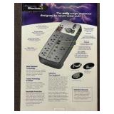 New in Box Power Blocker 2 Surge Protector For Eight Outlets, Cable For Television or Computer, Phone Line Protection, 8"W x 2"D x 13"H