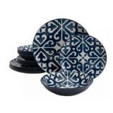 FieldCrest Heritage Atlas Medallion Dinnerware Set, 12 Piece Set, 4 Dinner Playes, 4 Salad Plates and 4 Dinner Bowls