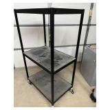 Bretford Rolling AV Cart Metal Utility Cart w/ Shelves & Casters Perfect Equipment Transport Cart For School, Office, Garage, Warehouse or Home - Needs Minor Clean Up!