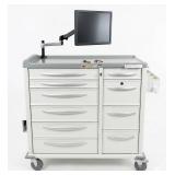 MSRP $8000 Phoenix LTC Multi-Drawer Medical Medication Cart W/Secure Tablet Mount. Durable design locking casters, spacious drawer storage & working electronic lock system plus keys! Reliable, org