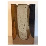 BR1 - Geometric Artisan Crafted Rectangular Pottery Vase