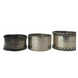 BR1 - Napkin Rings - Antique Sterling Silver (Lot of 3)