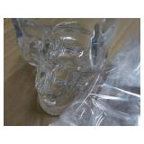 2 Skull Head Glass Soap Dispensers...