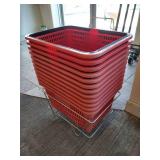 (12) Shopping Baskets in Wire Holder